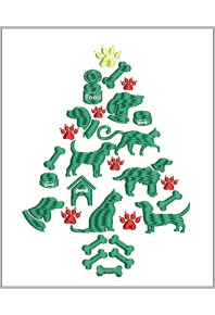 Chr037- Christmas dogs and cats tree